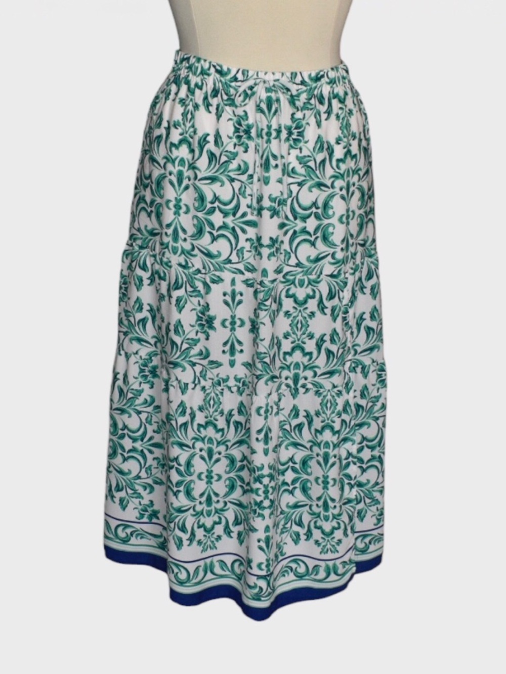 By & By Damask Print Tiered Midi Skirt